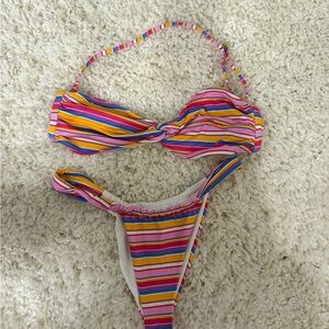 Colorful Striped Bikini Set